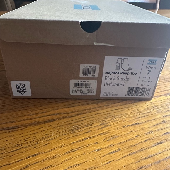 Toms Black Textured Ankle Booties Size 7 - Picture 7 of 7